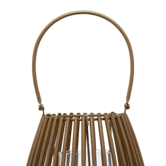 Modern Iron/Glass Decorative Caged Candle Holder - Olivia & May image {3}