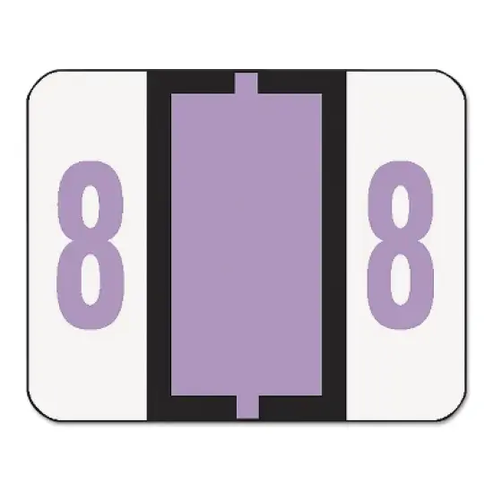 Smead Single Digit End Tab Labels Number 8 Lavender 500/Roll 67378 image {4}