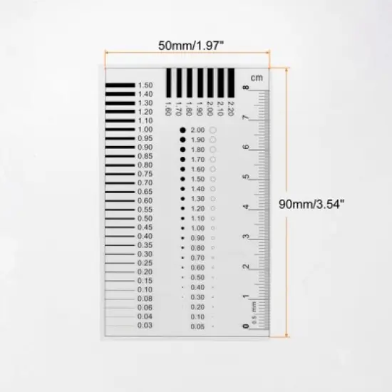 Unique Bargains High Precision SEC Size Estimation Chart Flaw Detection Film Ruler image {1}