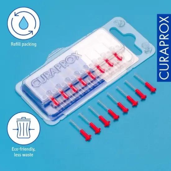 Curaprox CPS 07 Prime Refill Red, 8-Pack Interdental Brushes for Gentle Cleaning of Tight Gaps image {3}