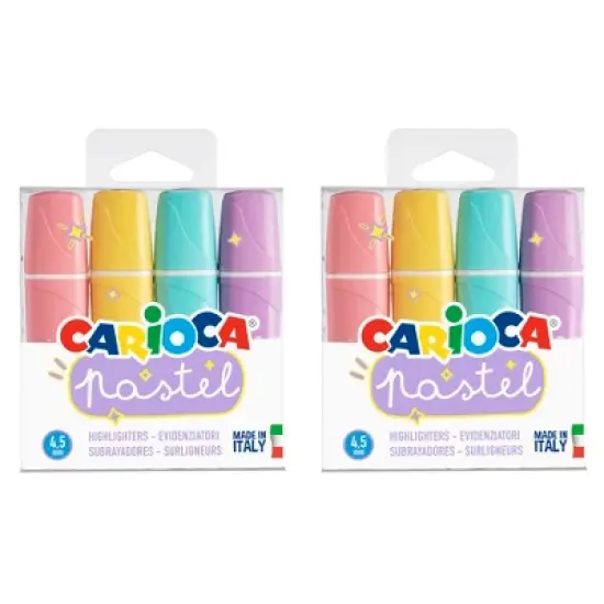 CARIOCA Memolight Pastel Washable Highlighters, 4 Per Pack, 2 Packs image {4}