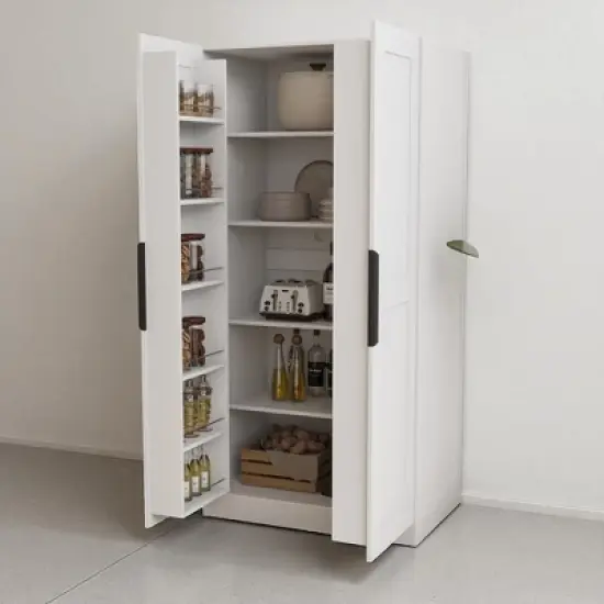 62.99" Freestanding Kitchen Pantry Cabinet with Doors & Adjustable Shelves, MDF Buffet Sideboard Storage Cupboard for Kitchen, Dining Room image {15}