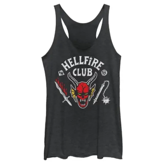 Women's Stranger Things Hellfire Club Costume Racerback Tank Top image {3}