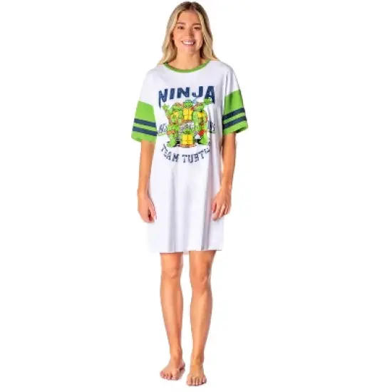 Nickelodeon Teenage Mutant Ninja Turtles Womens' Nightgown Pajama Shirt White image {3}