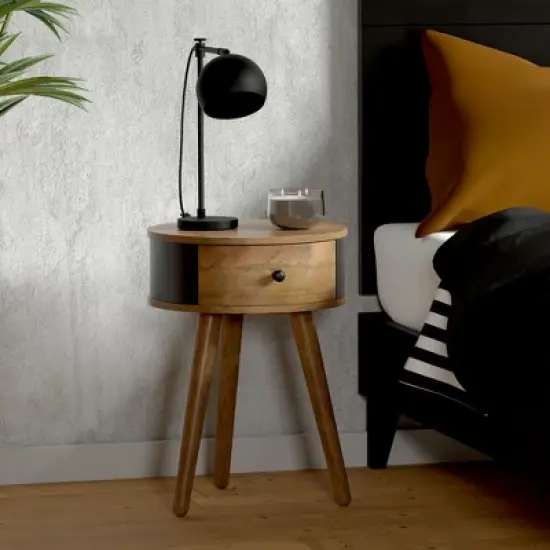 eLuxury Tripod Bedside Nightstand image {8}