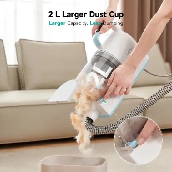 HiCOZY 6-in-1 Pet Grooming Vacuum, 50dB Quiet Dog Cat Vacuum 2L Dust Cup image {4}