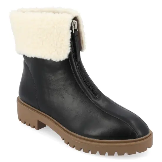 Journee Collection Womens Fynn Almond Toe Block Heel Ankle Booties image {9}