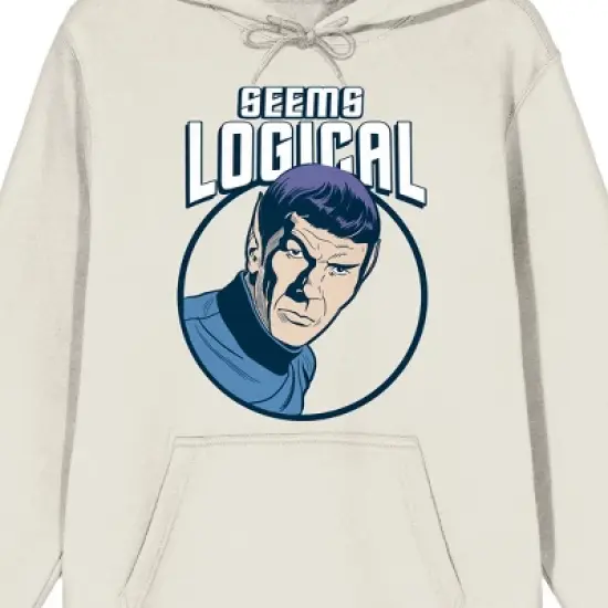 Star Trek The Original Series Captain Spock "Logical" Men's Sand Graphic Hoodie image {1}