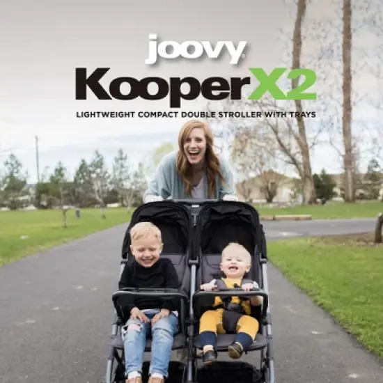 KooperX2 Lightweight Compact Double Stroller With Trays image {2}