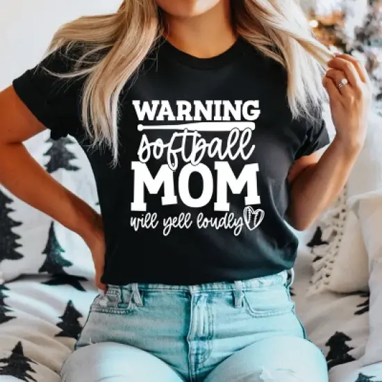 Simply Sage Market Warning Softball Mom Short Sleeve Tee image {6}