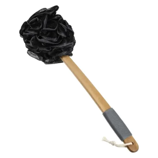 Unique Bargains Long Handle Bath Brush for Bathroom 17.32" Length Black 1 Pc image {6}