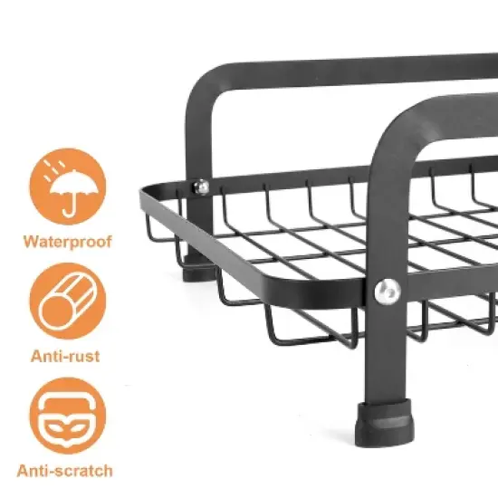 KTMBDW Dish Drying Rack for Kitchen Counter, Stainless Steel Sink Organization and Storage Essentials with Cutlery Holder, Home and Appartment, Black image {8}