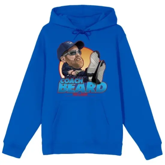 Ted Lasso Coach Beard Character Men's Royal Blue Graphic Hoodie image {5}