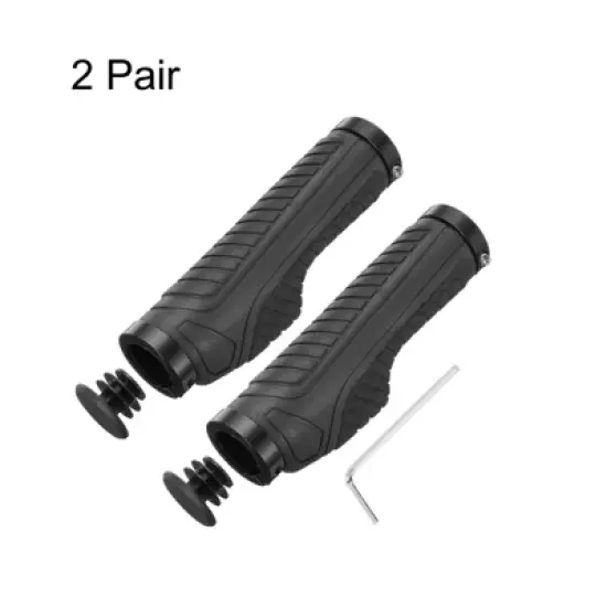 Unique Bargains Rubber Non-Slip Fit 7/8" Handlebar Grips 2 Pairs with Hex Wrench 5.28" image {2}