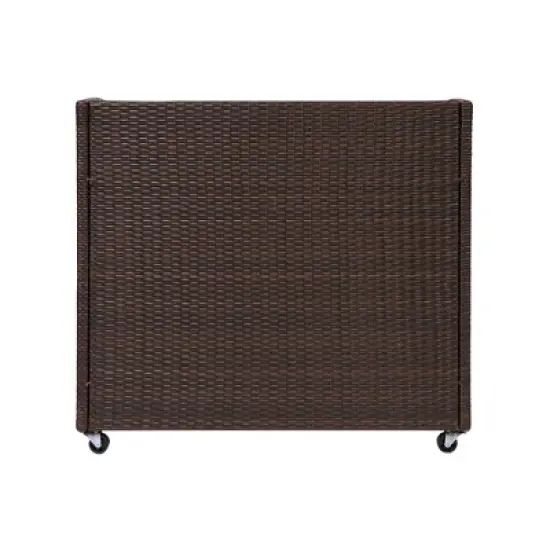 Teamson Home 39.5" Veronica Rolling Outdoor PE Rattan Bar Cart with Storage, Brown image {7}