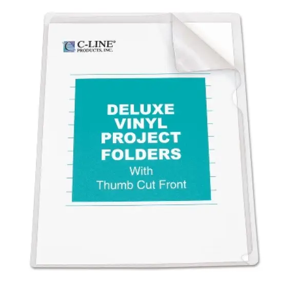 C-Line Deluxe Project Folders Jacket Letter Vinyl Clear 50/Box 62138 image {3}