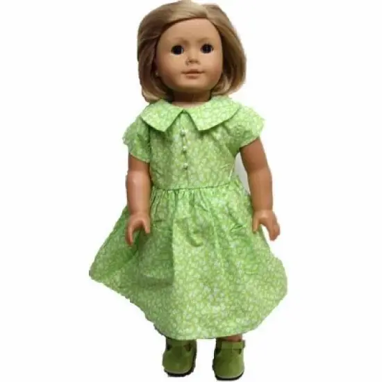 Doll Clothes Superstore Matching Designer Long Lime Dress for Girl and Dolls Size 3 image {2}