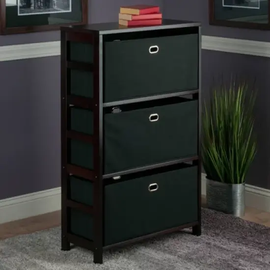 42" Torino Set Storage Shelf with Baskets Espresso/Black - Winsome image {5}