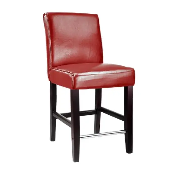 Antonio Counter Height Barstool with Bonded Leather Seat - CorLiving image {4}
