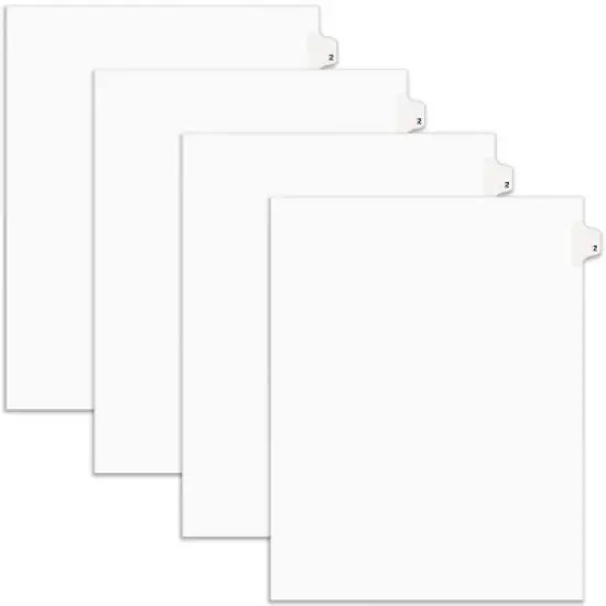 Avery Legal Exhibit Binder Dividers, Preprinted No. 2 Side Tabs, Unpunched Letter Size, 25 Tabs per Set, 4 Packs, 100 Tabs Total (11912) image {6}