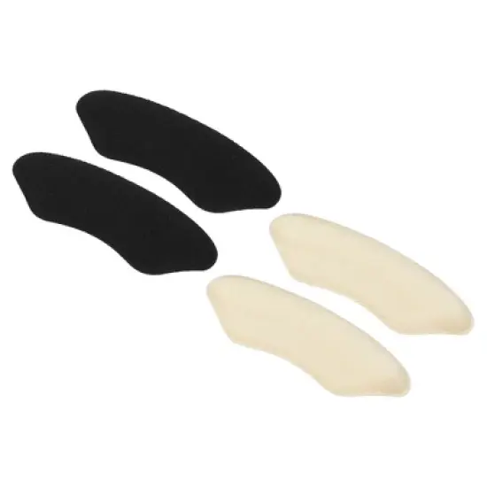 Unique Bargains Silicone Heel Support Cup Pads Orthotic Insole Plantar Care Heel Pads 4Pcs PU Clear Beige Black image {6}