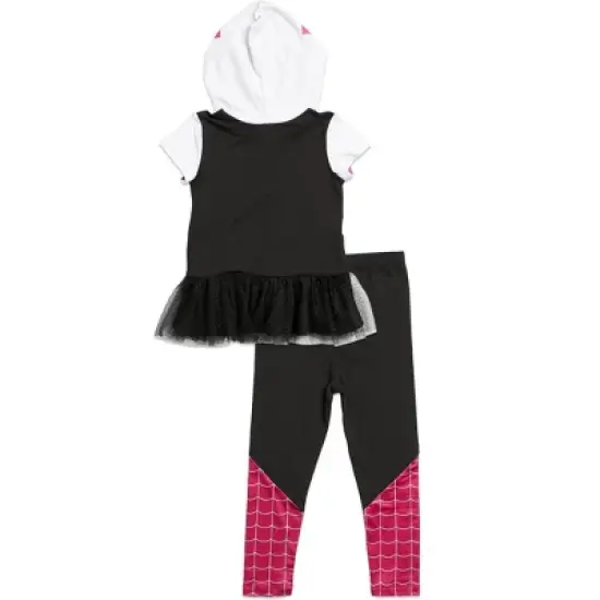 Marvel Avengers Spider-Man Spider-Gwen Captain America Miles Morales Girls Cosplay T-Shirt and Leggings Toddler to Little Kid image {2}