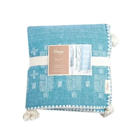 Crane Baby Quilted Baby Reversible Blanket - Caspian Chambray image {3}