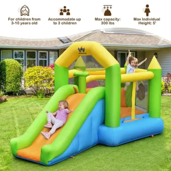 Costway Inflatable Slide Bouncer Ball Pit Basketball Dart Game Without Blower image {7}
