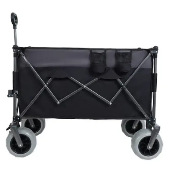 NAYSAYE Wagon XL Heavy Duty Folding Utility Cart with All Terrain Wheels for Outdoor Use, Black and Gray, 44.09"*25.59"*47.05" image {5}
