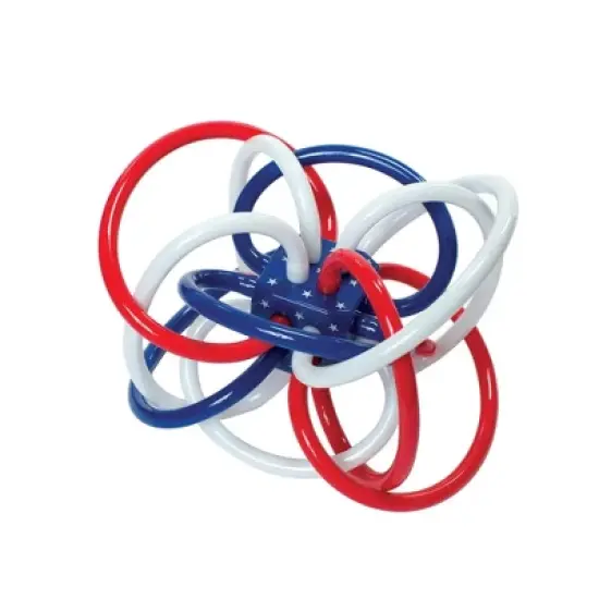 Manhattan Toy Winkel Red, White & Blue Rattle and Sensory Teether image {1}