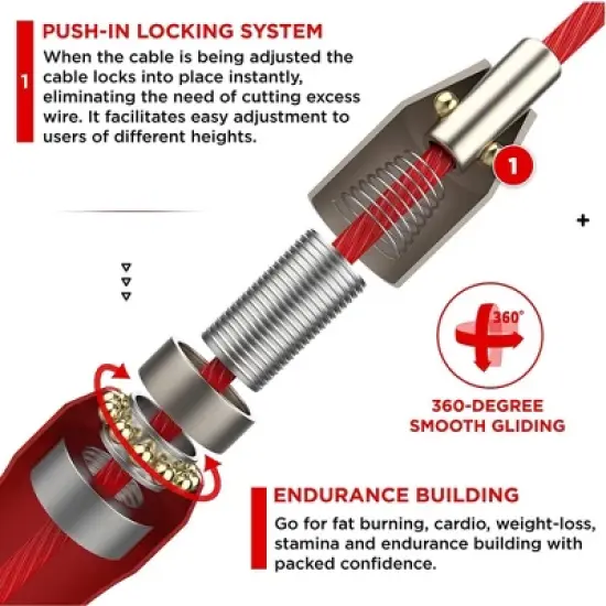 RDX Sports Jump Rope Non Slip Aluminum Handles, 10.3FT Tangle-Free 2 Adjustable Steel Cables Speed Rope, Fitness Exercise Weight Loss image {2}