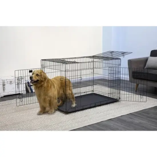 Go Pet Club 3 Door Foldable Metal Dog Crate 24" to 48" Long TD-24 image {6}