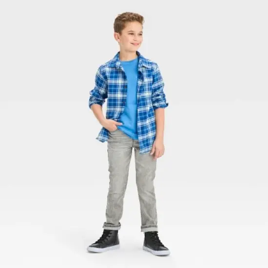 Boys' Long Sleeve Plaid Flannel Button-Down Shirt - Cat & Jack&trade; image {2}