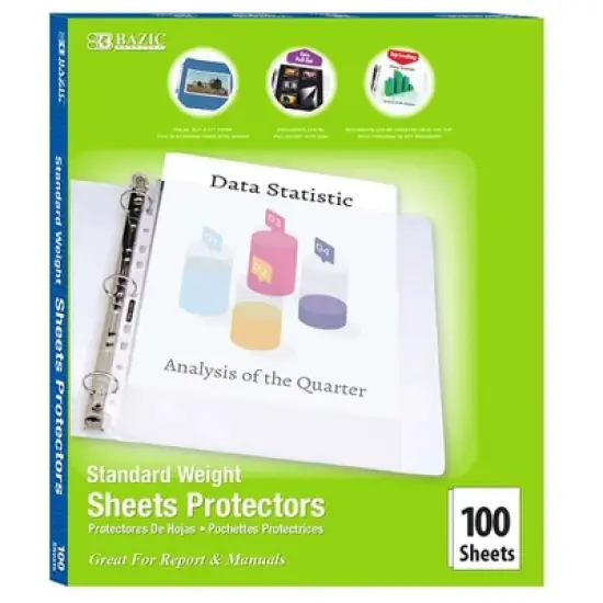 BAZIC PRODUCTS BAZIC Standard Weight Top Loading Sheet Protectors (100/Box) image {7}