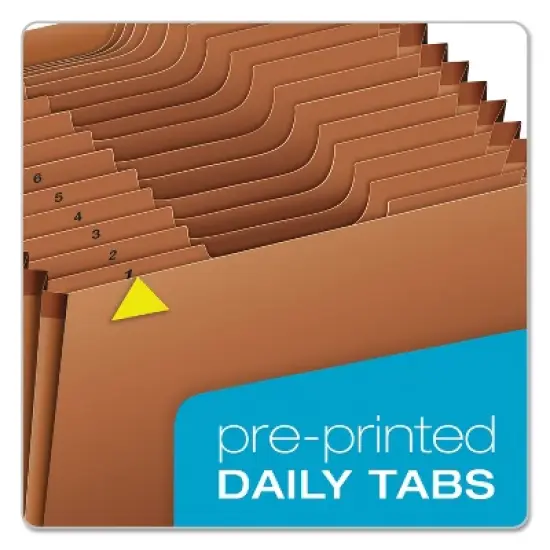 Pendaflex Heavy-Duty Expanding Open Top File 31 Pockets 1/3 Tab Letter Brown R217DHD image {3}