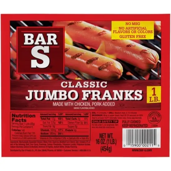 Bar-S Jumbo Franks - 16oz image {4}
