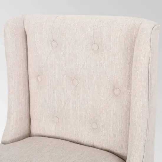 Set of 2 Lansglen Button Tufted Wingback Barstools - Christopher Knight Home image {5}