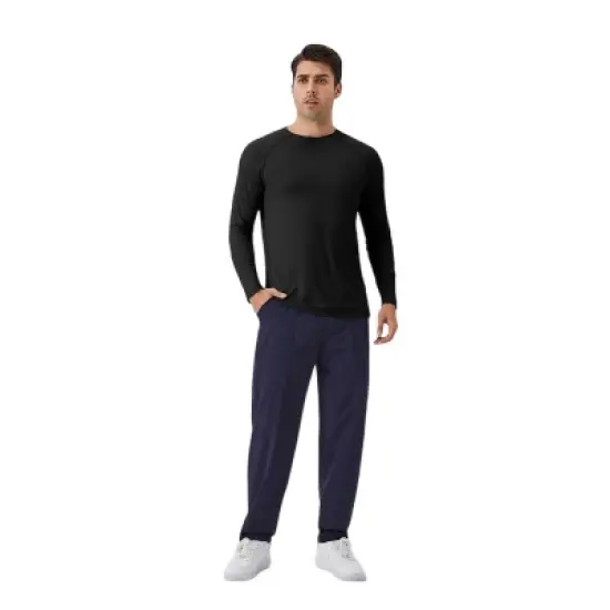 Anna-Kaci Active Men's Long Sleeve Performance Shirt with Raglan Sleeves and Lightweight Stretch Fabric image {4}