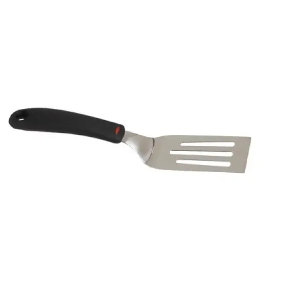 OXO Cut and Serve Turner: Stainless Steel Small Metal Spatula, Kitchen Utensil, Dishwasher-Safe, Black Handle image {2}