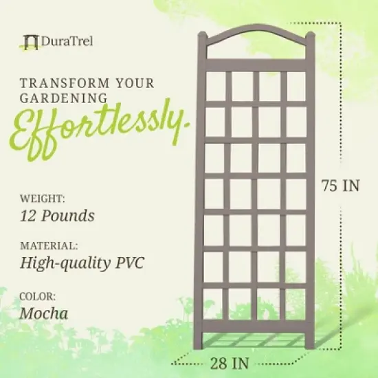 Dura-Trel Cambridge 28"x75" Indoor Outdoor Garden Trellis Plant Support for Vines & Climbing Plants, Flowers, & Vegetables w/Ground Anchors image {2}