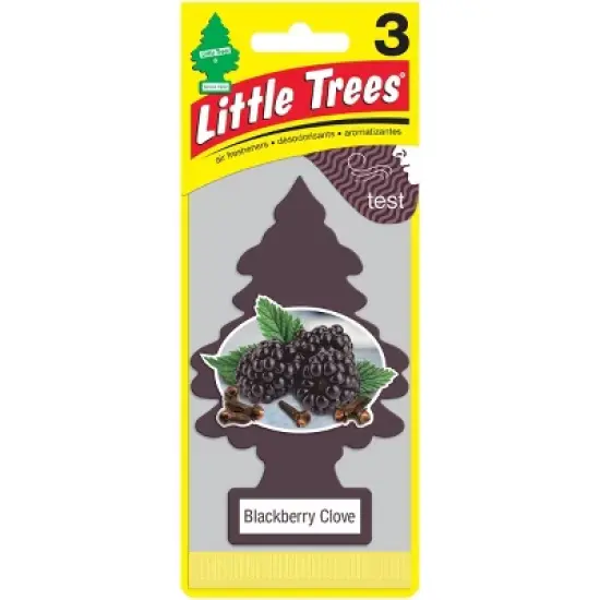 Little Trees 3pk Blackberry Clove Air Freshener: Car Freshener, Scented Paper, Disposable, Brown, Non-Powered image {4}