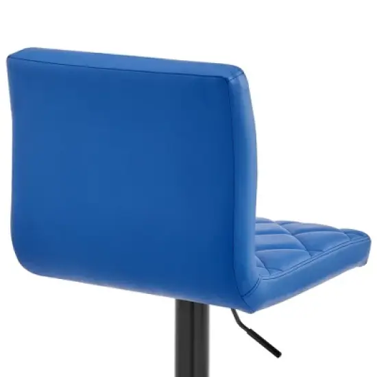 Duval Adjustable Barstool with Faux Leather and Metal Finish - Armen Living image {2}