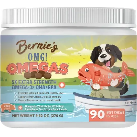 Bernie's OMG! Omegas - 5X Extra Strength Omega-3s DHA+EPA Soft Chews image {10}