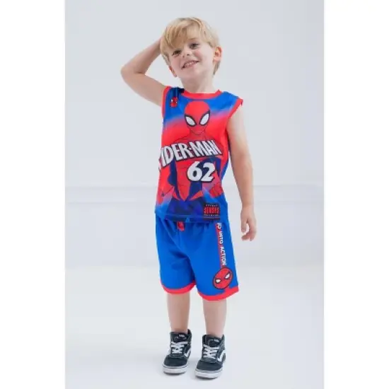 Marvel Spider-Man Miles Morales Mesh Tank Top Shirt and Shorts Toddler to Big Kid image {2}