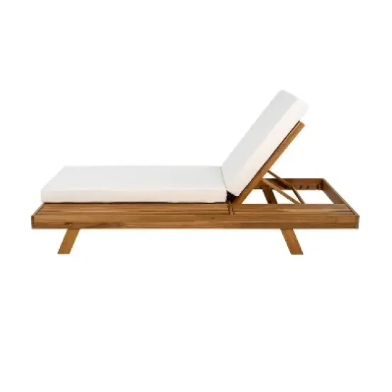 Christopher Knight Home Dawn Patio Rustic Acacia Wood Adjustable Chaise Lounge with Water-Resistant Cushions (Set of 2) image {3}