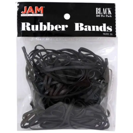 JAM Paper 100pk Colorful Rubber Bands - Size 33 - Black image {3}