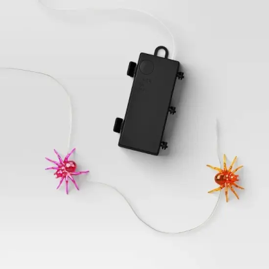 20ct Plastic Spider with Glitter Halloween Indoor Outdoor Novelty Dewdrop Light String with Warm White LEDs - Hyde and EEK! Boutique&trade; image {3}