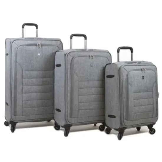 Dejuno Noir Lightweight 3-Piece Spinner Luggage Set with Laptop Pocket image {8}