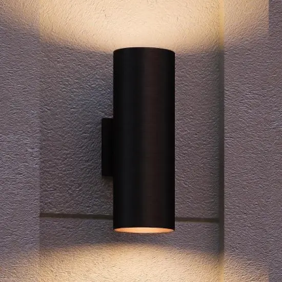 Urban Ambiance Luxury Contemporary Outdoor Wall Light,  14"H x 5"W,  Midnight Black Finish, UHP1062 image {7}