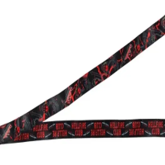 Stranger Things Hellfire Club ID Badge Holder Lanyard w/ 2" Rubber Pendant image {2}